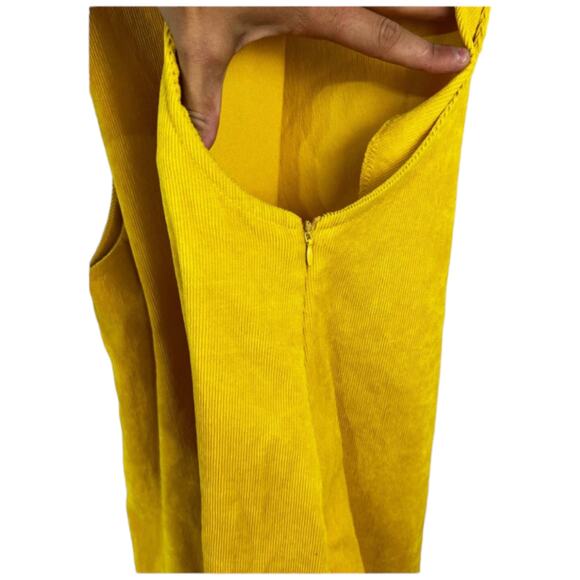 SHEIN Yellow Corduroy Overall Dress Jumper Size M - Picture 11 of 13